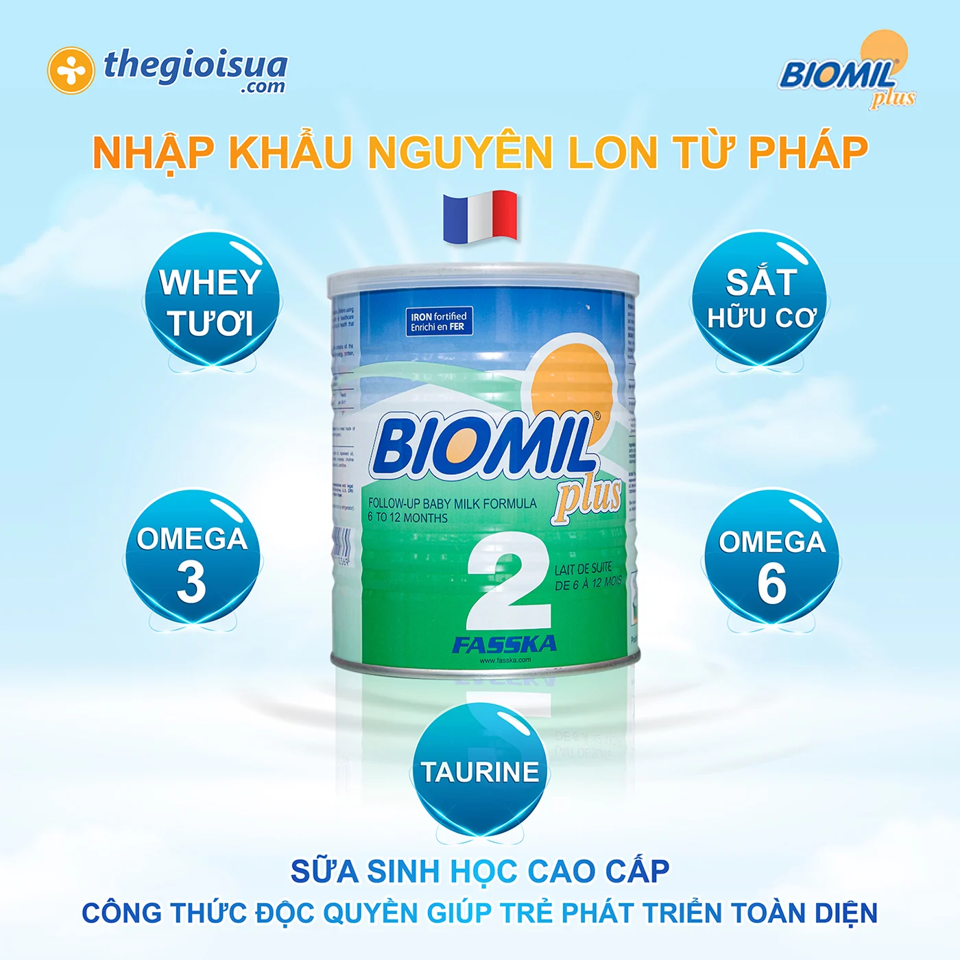 Sữa bột Biomil Plus 2 400g cho bé trên 6 tháng