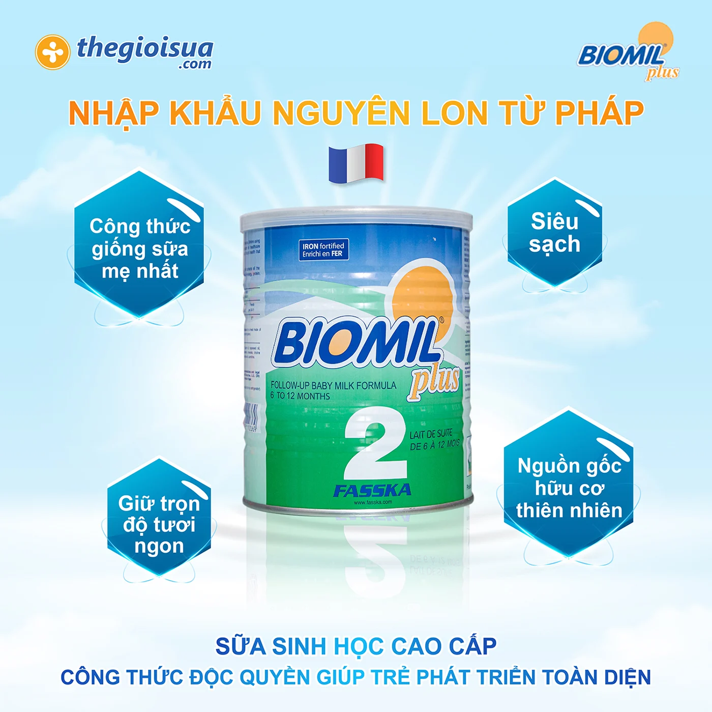Sữa bột Biomil Plus 2 400g cho bé trên 6 tháng
