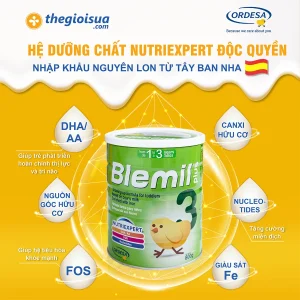 Sữa bột Blemil Plus 3 800g cho bé trên 12 tháng