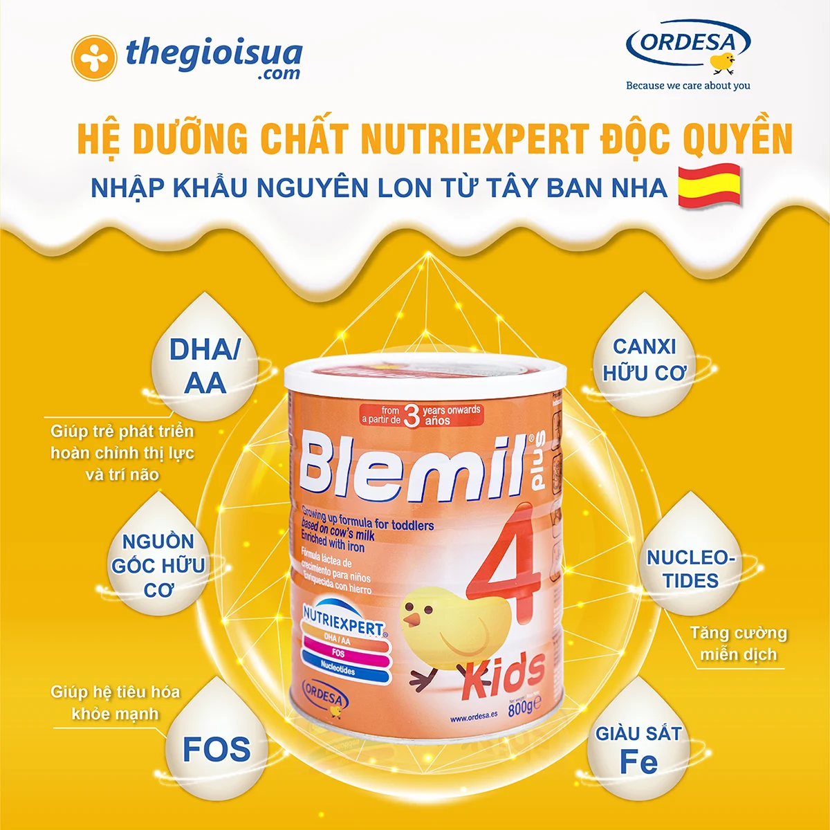 Sữa bột Blemil Plus 4 tăng chiều cao và miễn dịch 800g cho trẻ trên 3 tuổi.