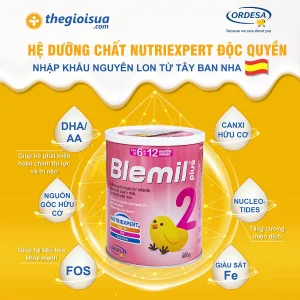 Sữa bột Blemil Plus 2 400g cho bé trên 6 tháng