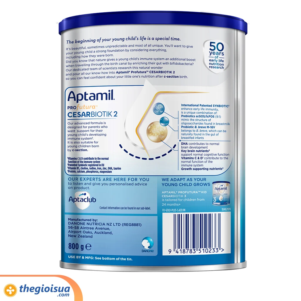 Sữa Bột Dinh Dưỡng Aptamil Profutura Cesarbiotik 2 (12-24 tháng) 800g