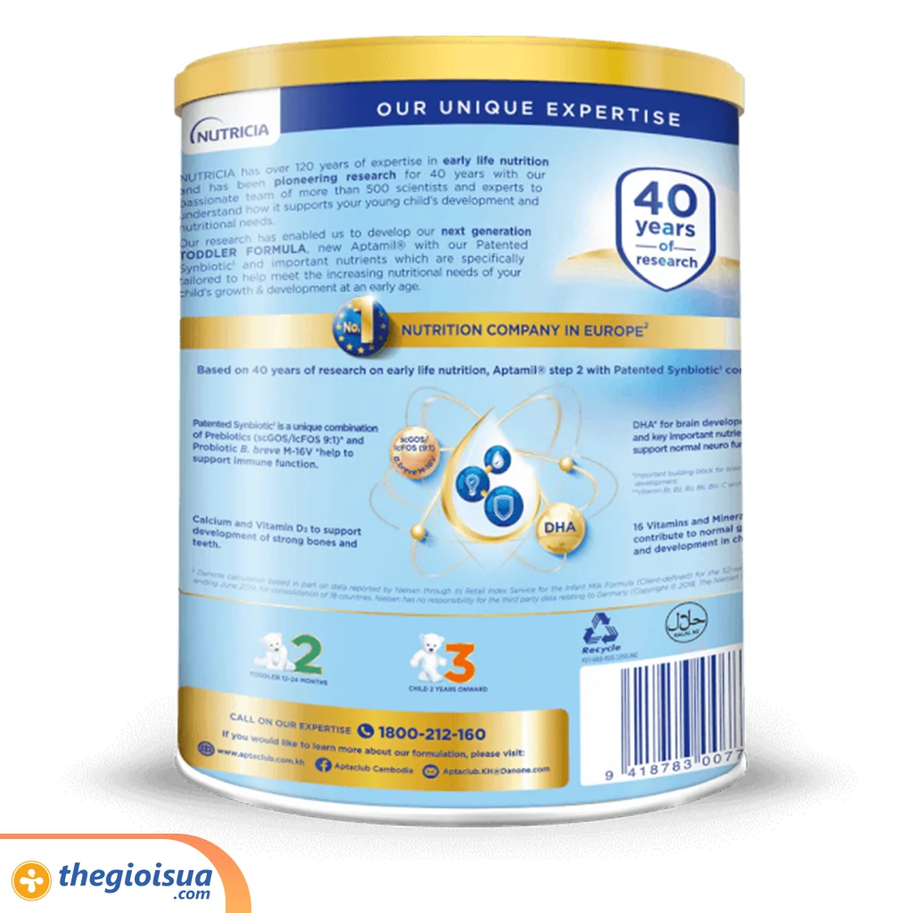 Sữa Bột Dinh Dưỡng Aptamil 2 (12-24 tháng) 900g