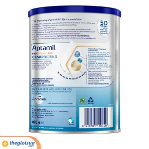 Sữa bột dinh dưỡng Aptamil Profutura Kid Cesarbiotik 3 (từ 2 tuổi) 800g