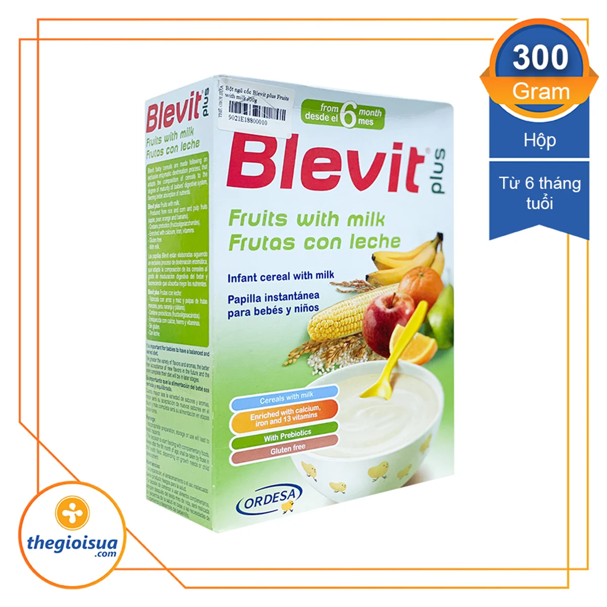 Bột ăn dặm Blevit plus Trái Cây Sữa 300g