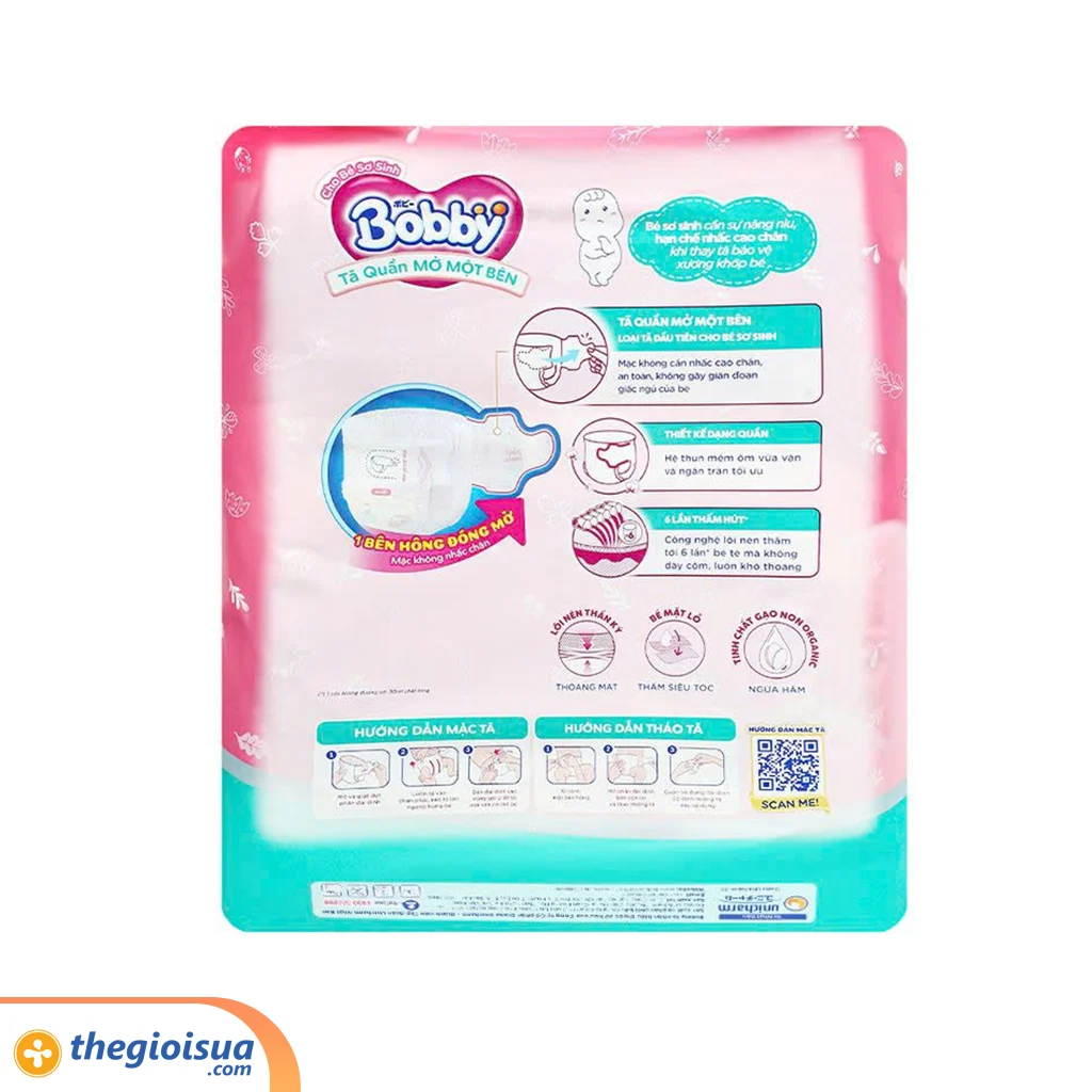 Bobby Tã quần mở một bên S80 (4-8.5kg)