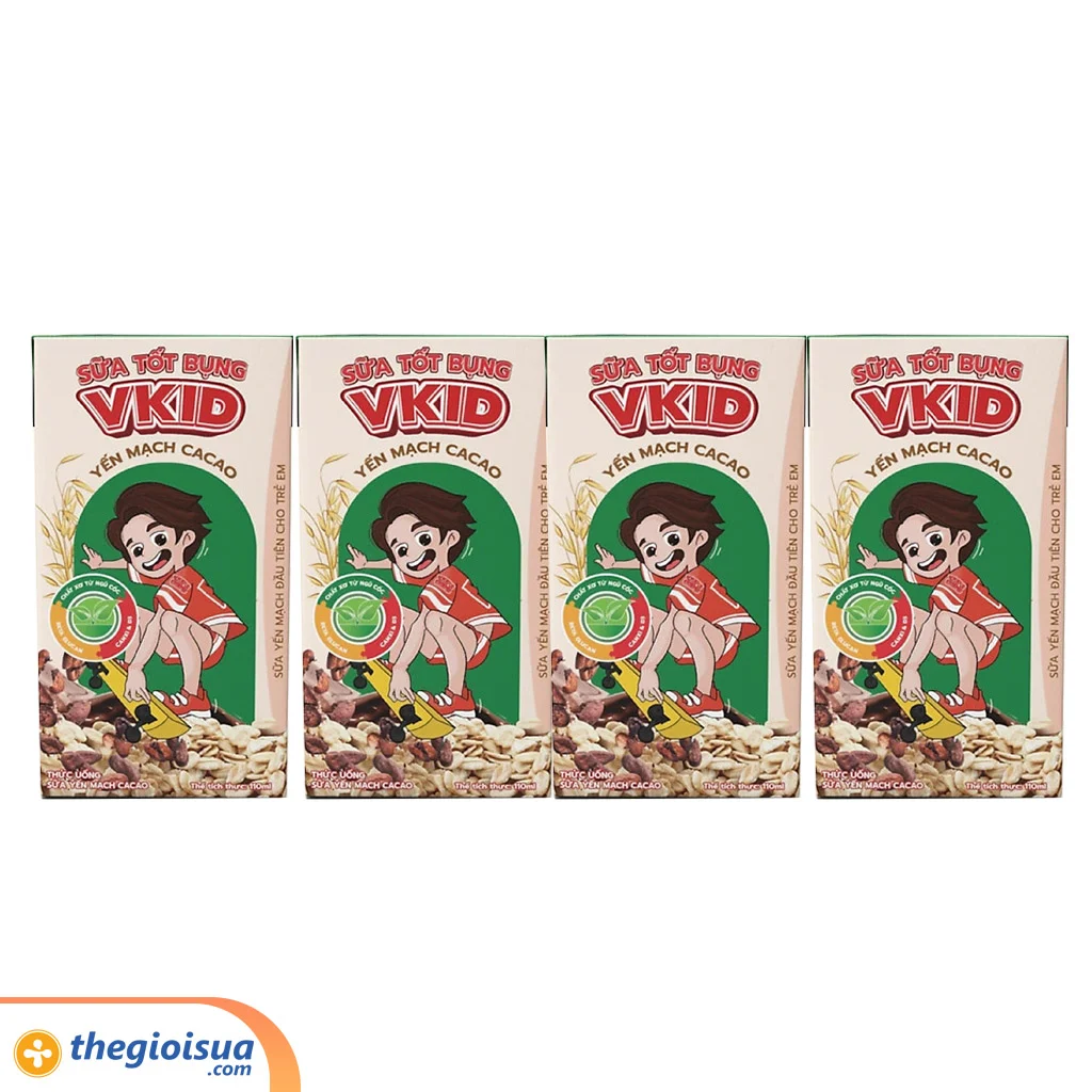 Sữa yến mạch Việt ngũ cốc Kid ca cao 110ml