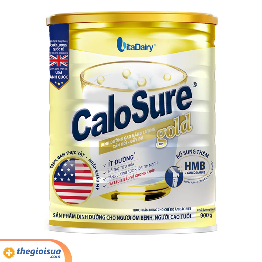 Sữa bột Calosure Gold ít đường 900g