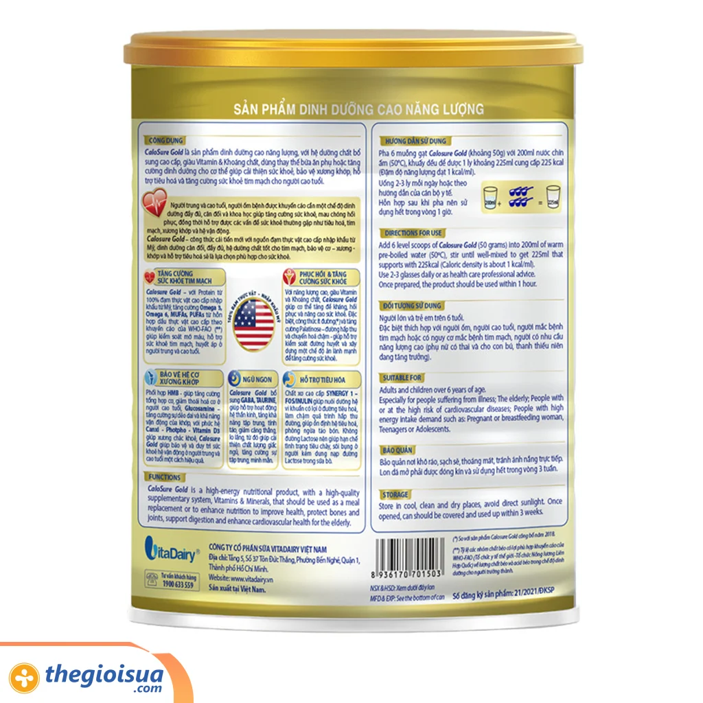 Calosure Gold ít đường 400g