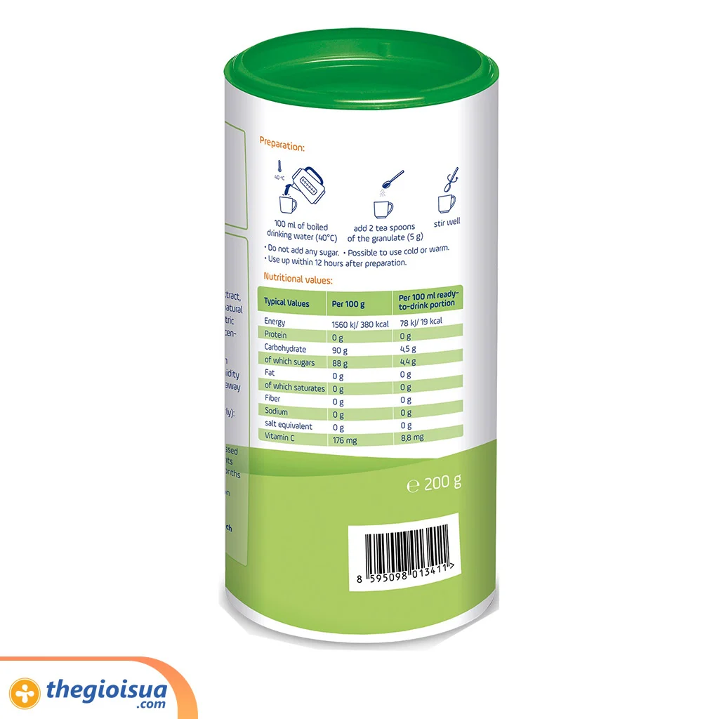 Trà cốm hoa quả Burine dâu tây 200g
