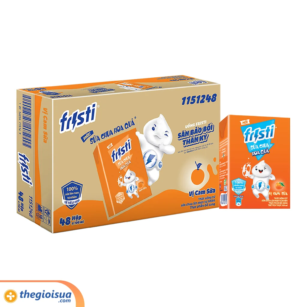 Sữa chua uống lên men tự nhiên cam Fristi 100ml