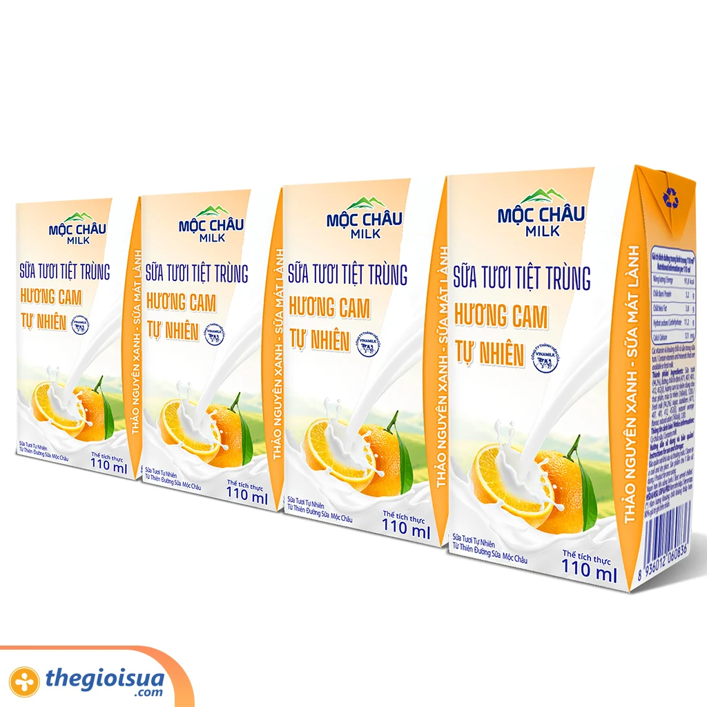 Sữa tươi tiệt trùng Mộc Châu Cam 110ml