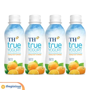 Sữa chua uống tiệt trùng TH 180ml Hương Cam (Lốc 4 chai)