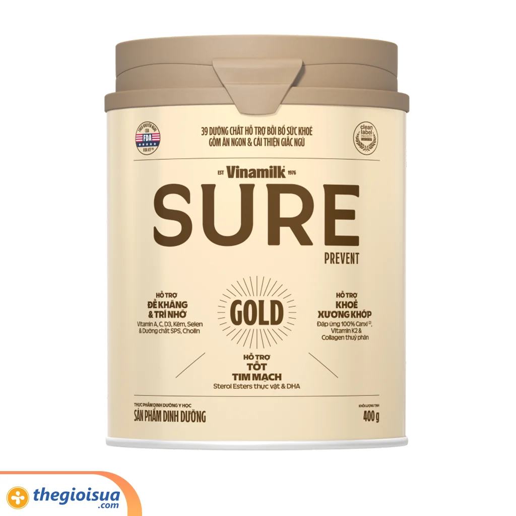 Sữa bột Vinamilk Sure Prevent Gold 400g hộp thiếc