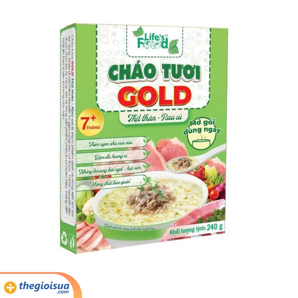 Cháo tươi GOLD - Thịt thăn rau củ gói 240g