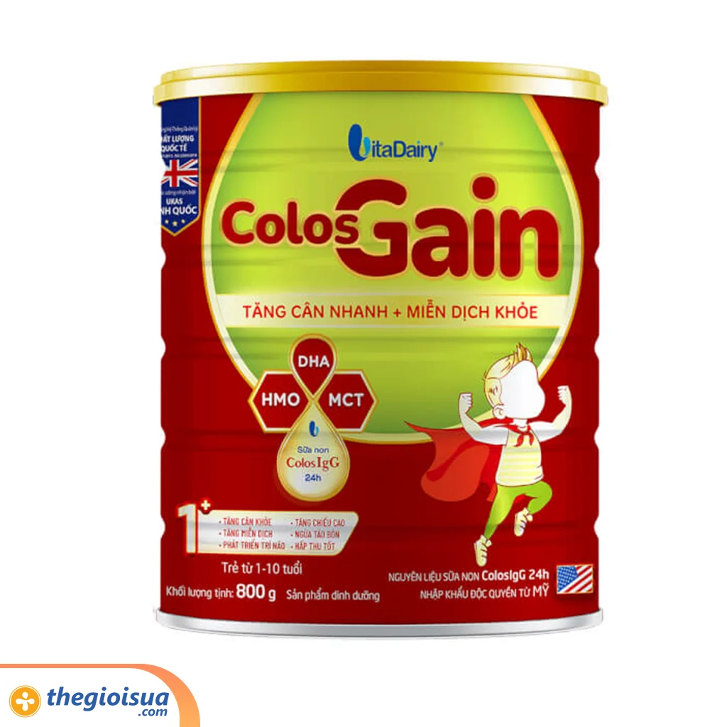 Sữa bột Colos Gain 1+ 800g (Từ 1-10 tuổi)