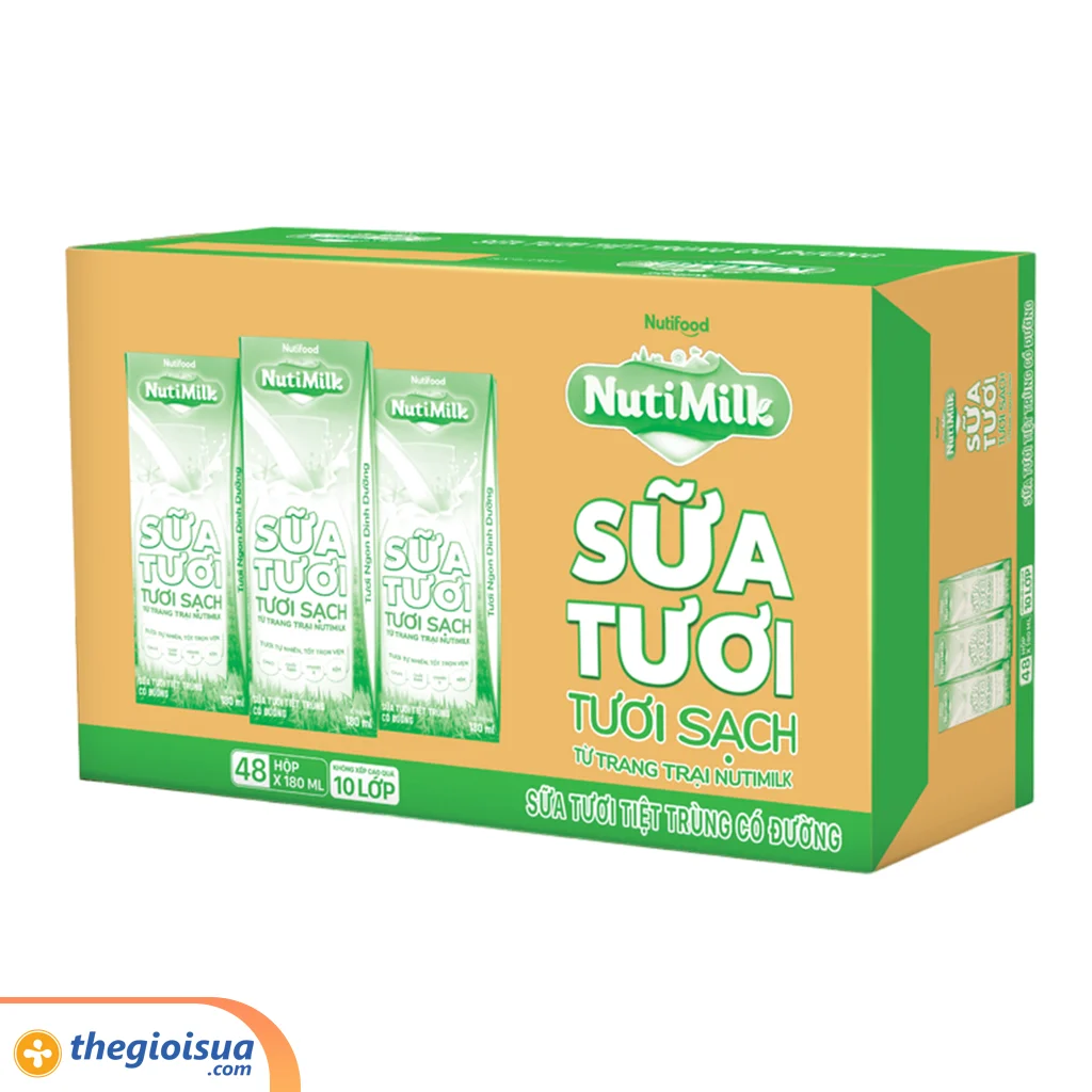 NutiMilk ST 100 điểm – ST tiệt trùng có đường 180ml