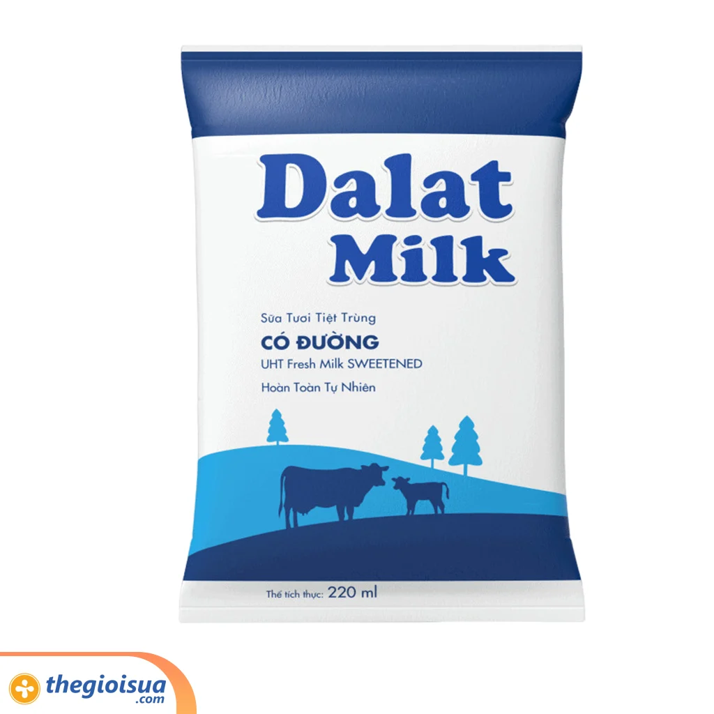Sữa tươi tiệt trùng có đường Dalatmilk 220ml
