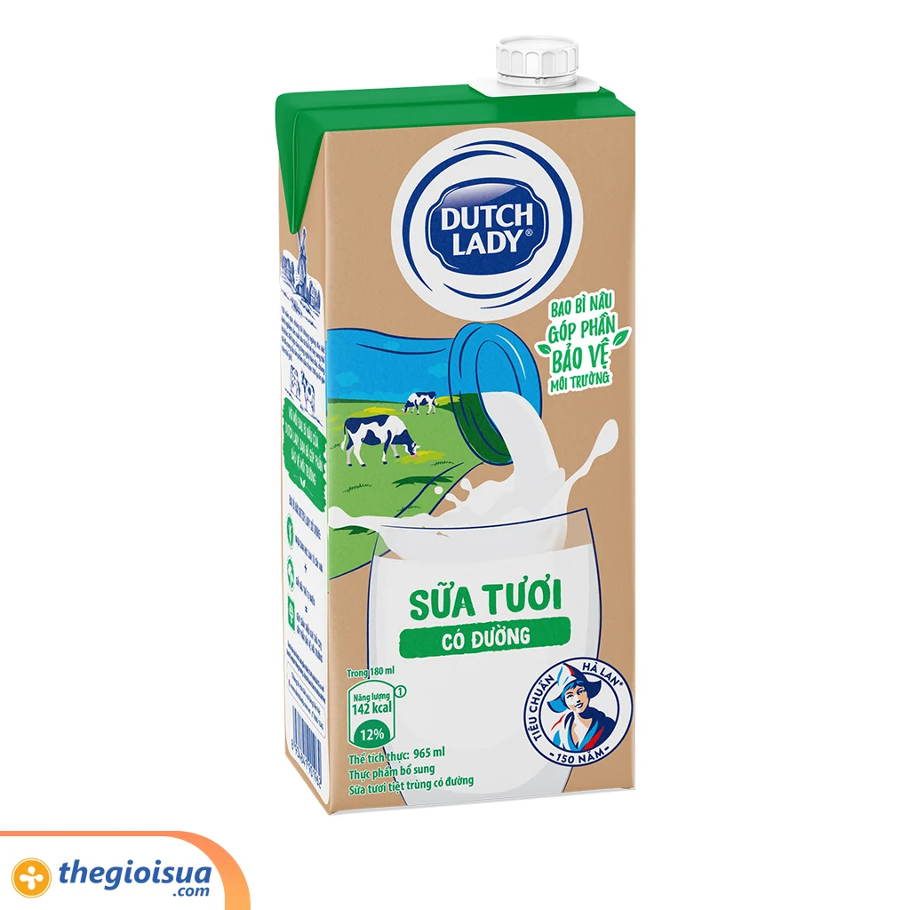 Sữa tươi tiệt trùng Dutch Lady có đường 965ml