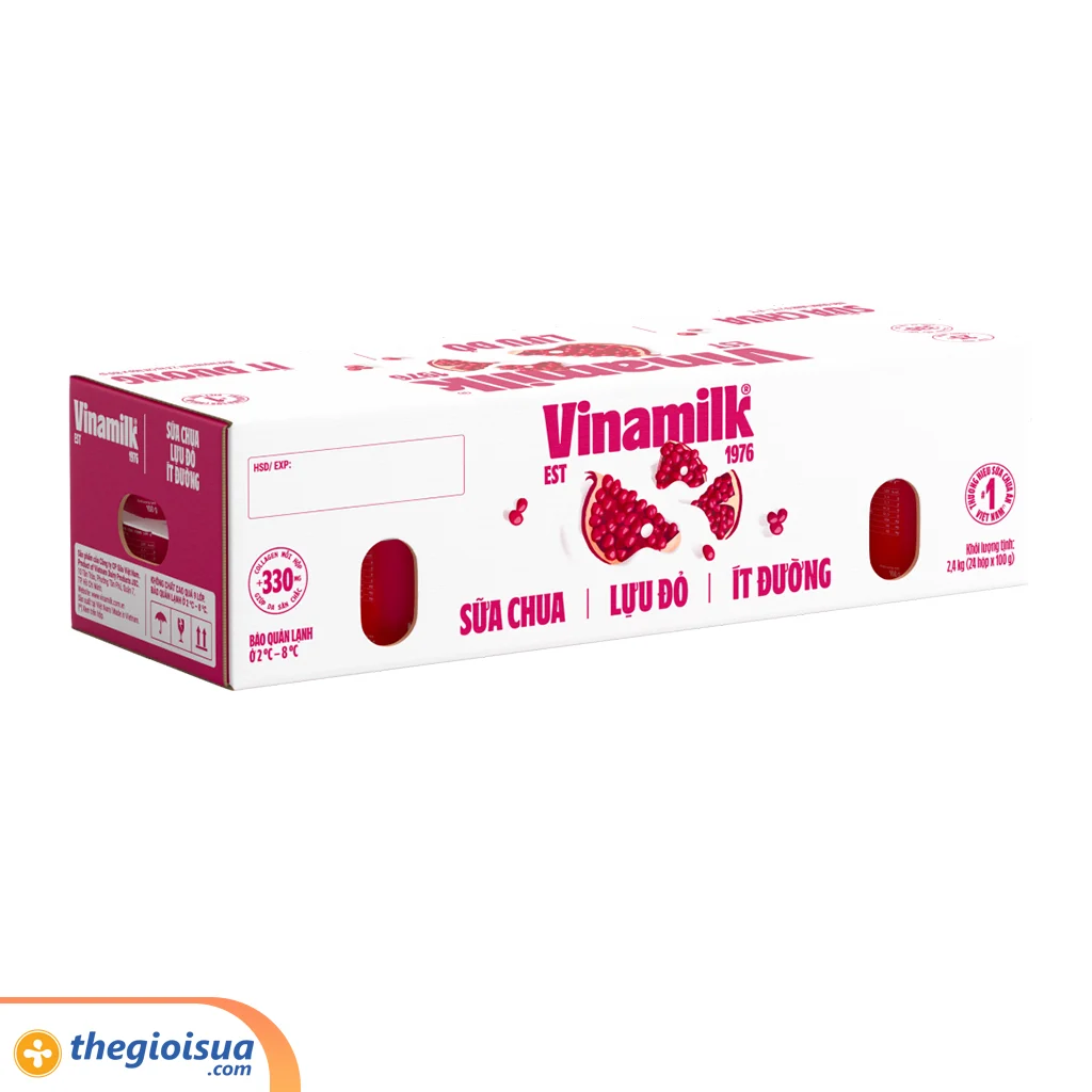 Sữa chua Vinamilk Lựu đỏ ít đường Collagen 100g