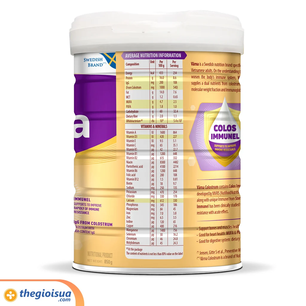 Sữa Bột Dinh Dưỡng VARNA COLOSTRUM 850g