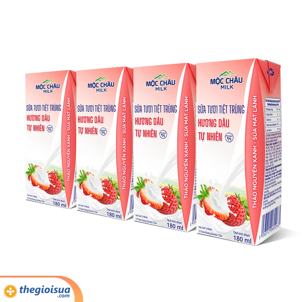 Sữa tươi tiệt trùng Mộc Châu Dâu 180ml