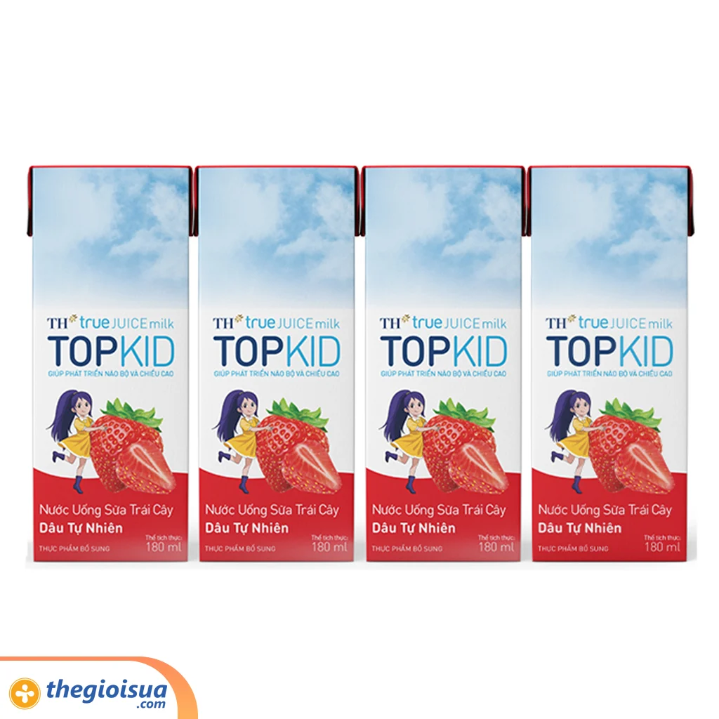 Sữa Nước Trái Cây Dâu Topkid 180ml