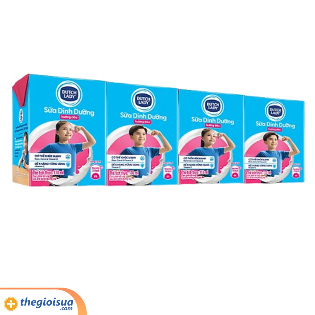 Sữa tươi tiệt trùng Dutch Lady Dâu 110ml