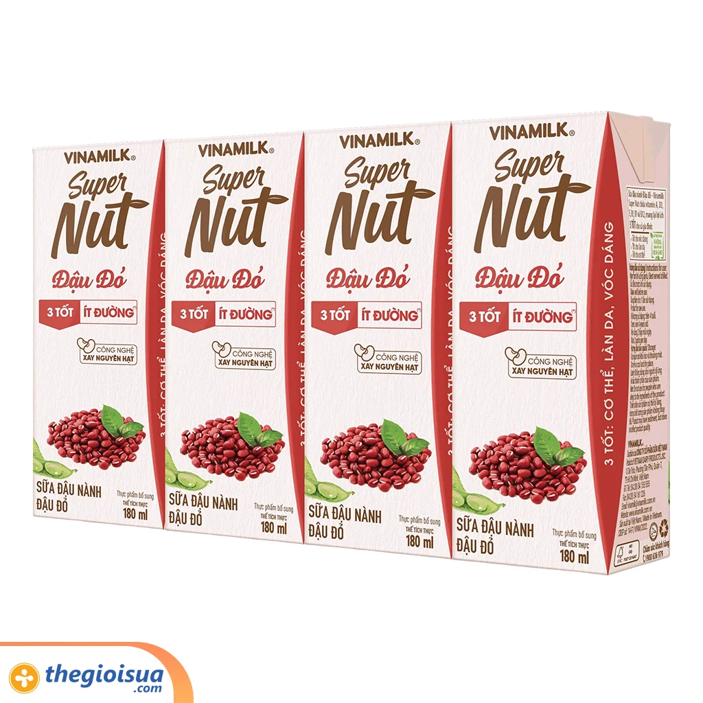 Sữa đậu nành Đậu đỏ Vinamilk Super Nut 180ml