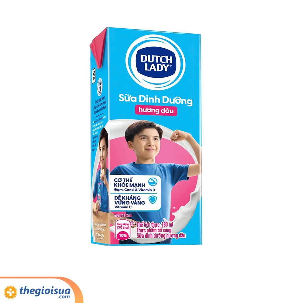 Sữa tươi tiệt trùng Dutch Lady Dâu 4x180ml