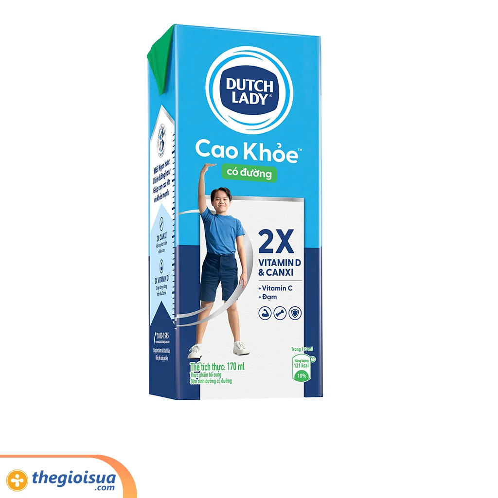 Sữa tiệt trùng Dutch Lady Vitamin D3 Cao khỏe lốc 4x170ml