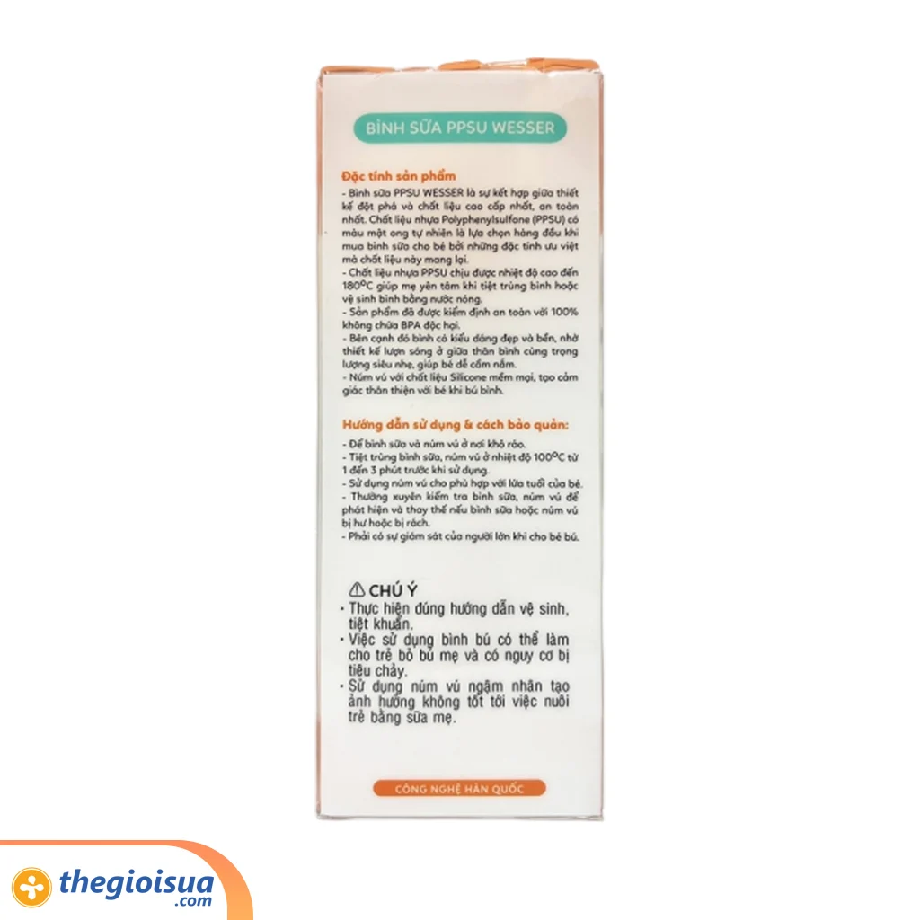 Bình sữa PPSU Wesser 250ml