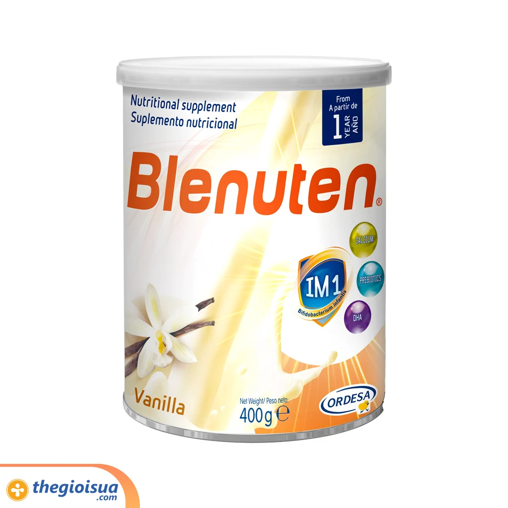 Sữa bột Blenuten tăng cân năng lượng cao vị Vanilla 400g
