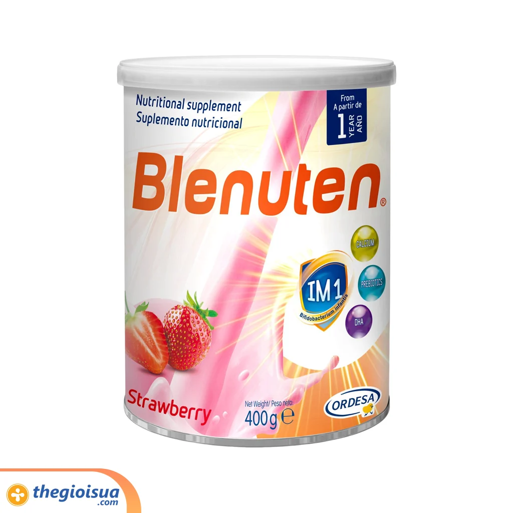Sữa bột Blenuten tăng cân năng lượng cao vị Strawberry 400g