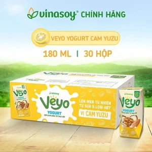 Sữa chua uống Veyo Yogurt vị cam yuzu 180ml – Lốc 3 hộp, thùng 10 lốc