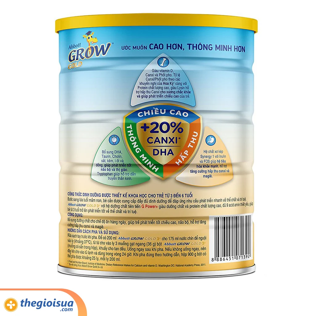 Sữa Abbott Grow Gold 3+ 1.6kg (từ 3-6 tuổi)