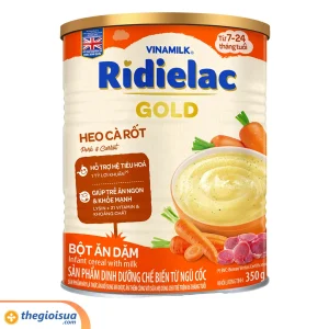 Bột ăn dặm Ridielac Gold Heo cà rốt hộp thiếc 350g