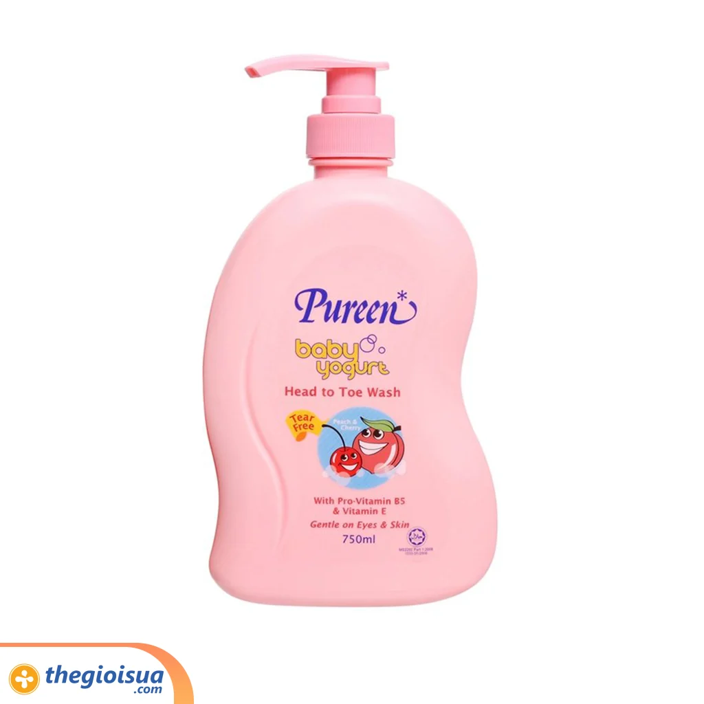 Sữa tắm gội Pureen hồng (Sữa chua, đào, anh đào) 750ml
