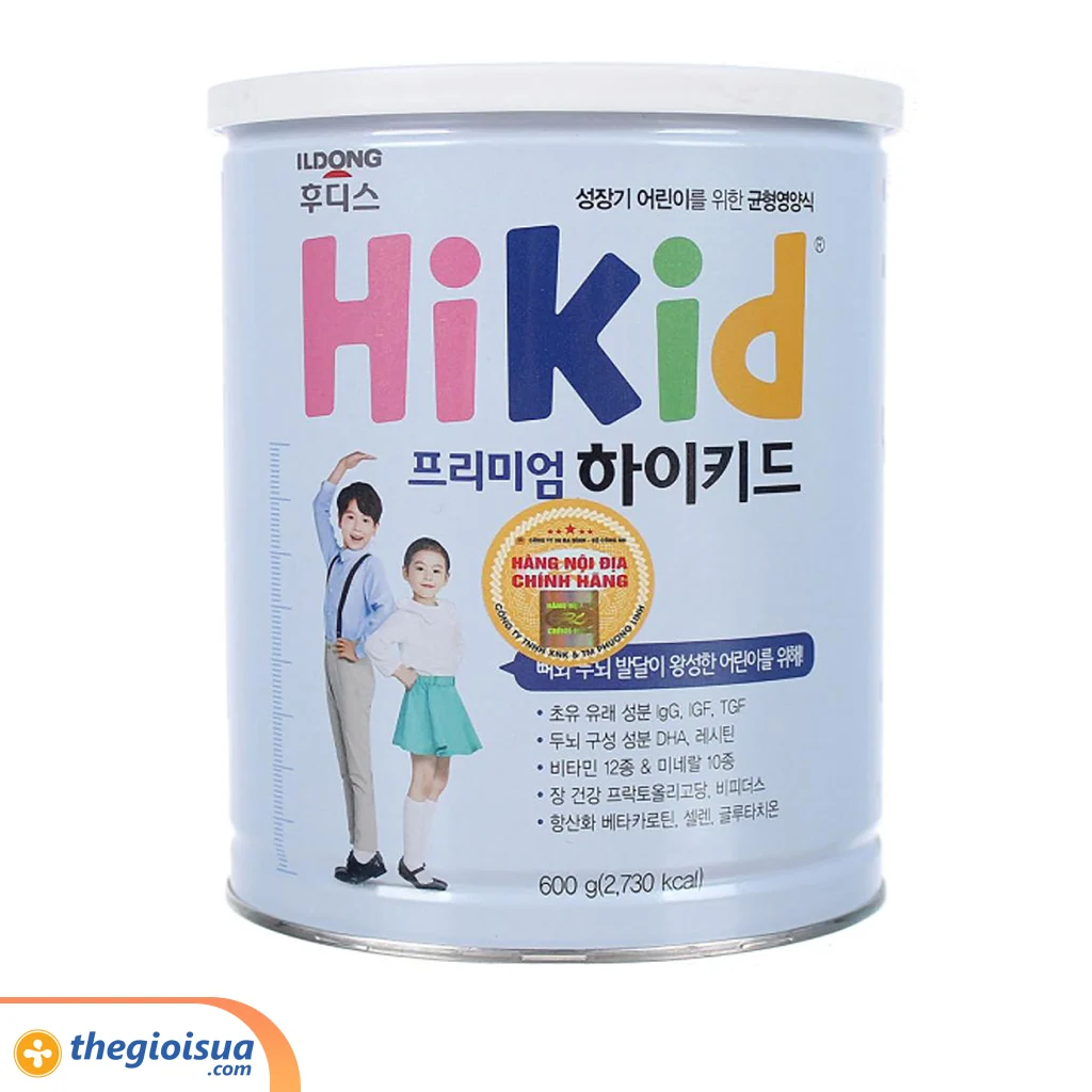Sữa bột Hikid Premium 600g (từ 1 - 9 tuổi)