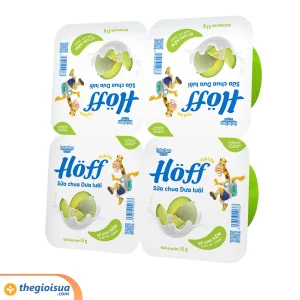 Sữa chua hoa quả Hoff Vị Dưa Lưới 4 hộp x 55g