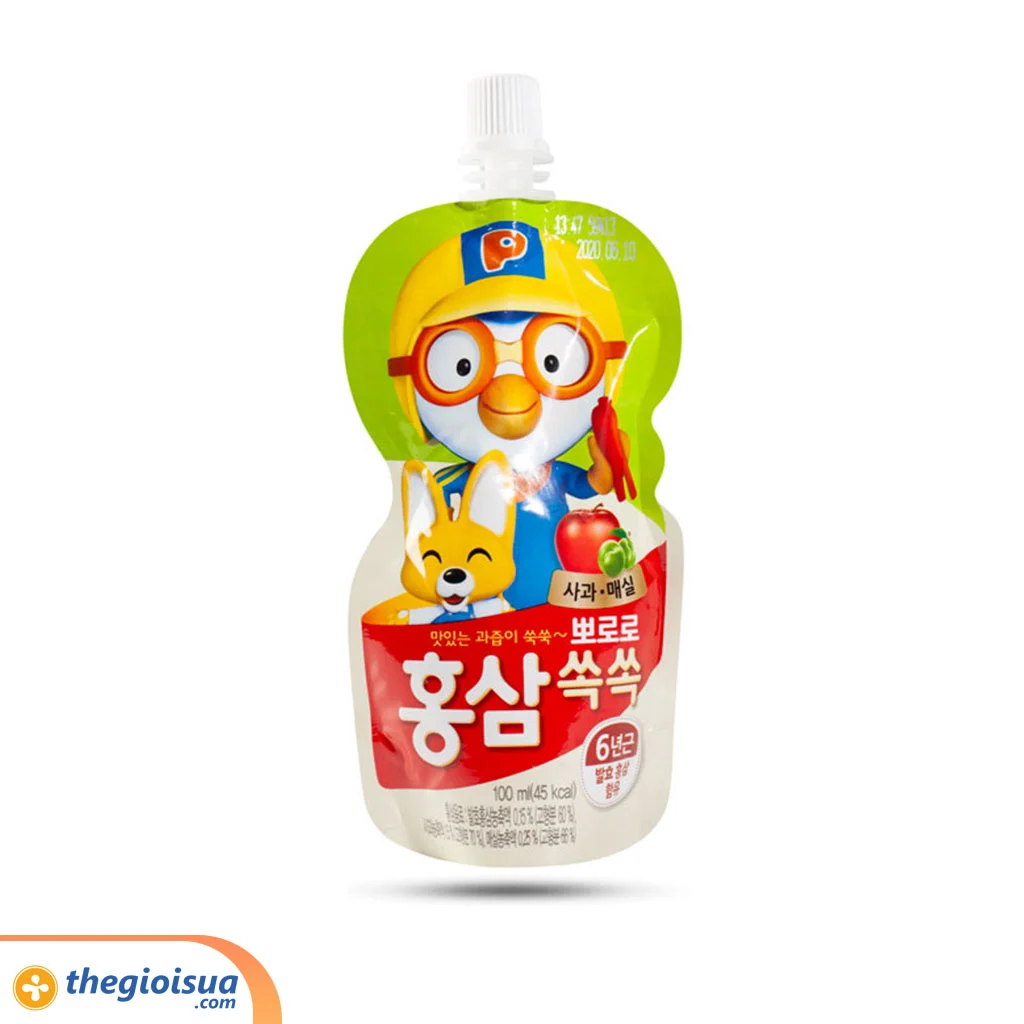 Nước uống pororo hồng sâm vị táo và mơ