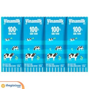 Sữa tươi tiệt trùng Vinamilk 100% tách béo không đường 4x180ml
