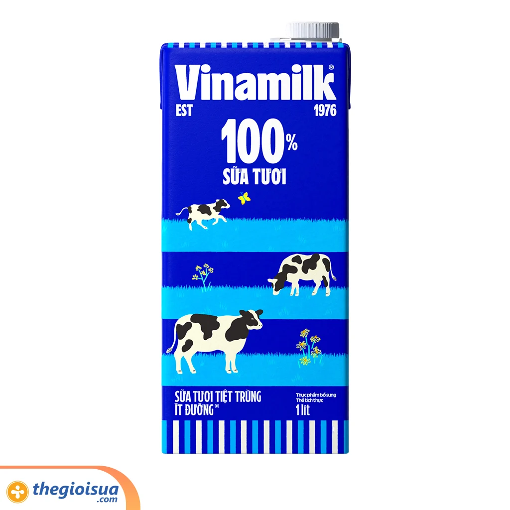 Sữa tươi tiệt trùng Vinamilk 100% ít đường 1L