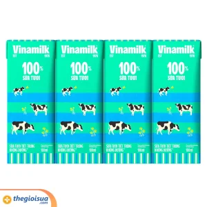 Sữa tươi 100% tiệt trùng Vinamilk không đường 4x180ml