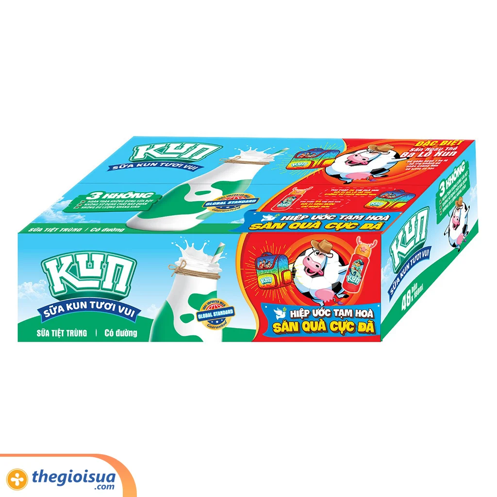 Sữa tươi Kun 100% có đường TBA 180ml