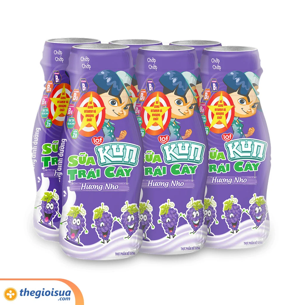Sữa Trái Cây Kun hương Nho chai 85ml