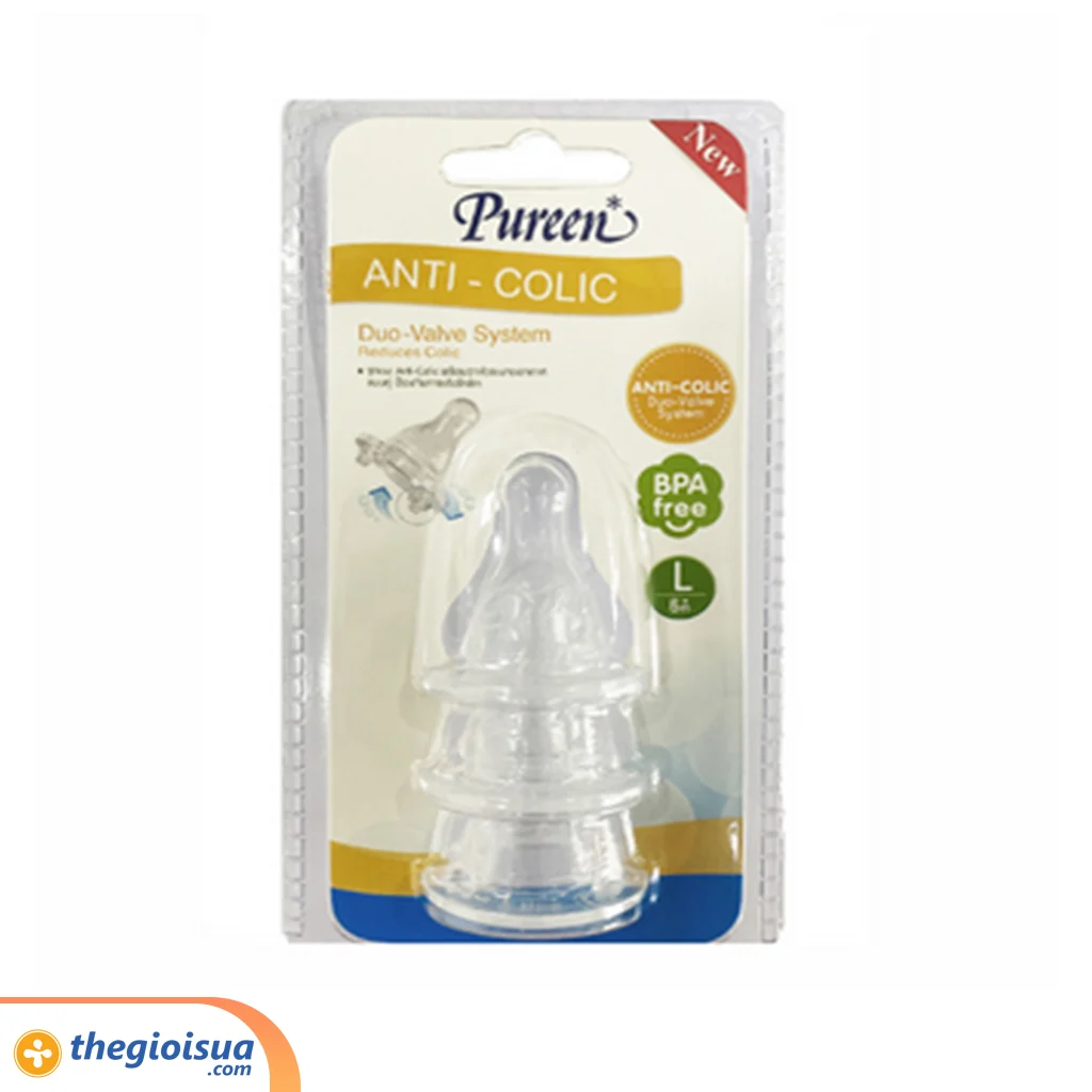 Vỉ 3 núm ty Pureen cổ thường Size L