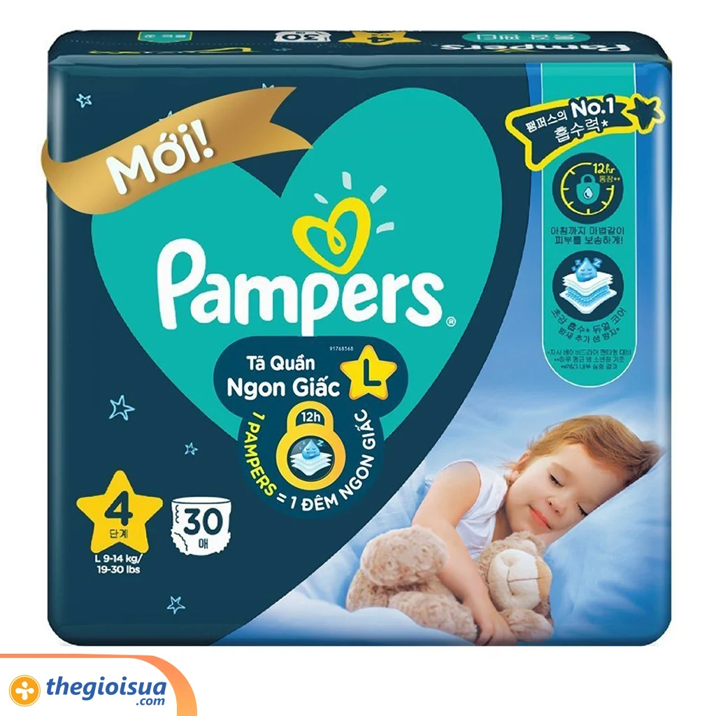 Pampers tã quần ngon giấc size L 30 miếng