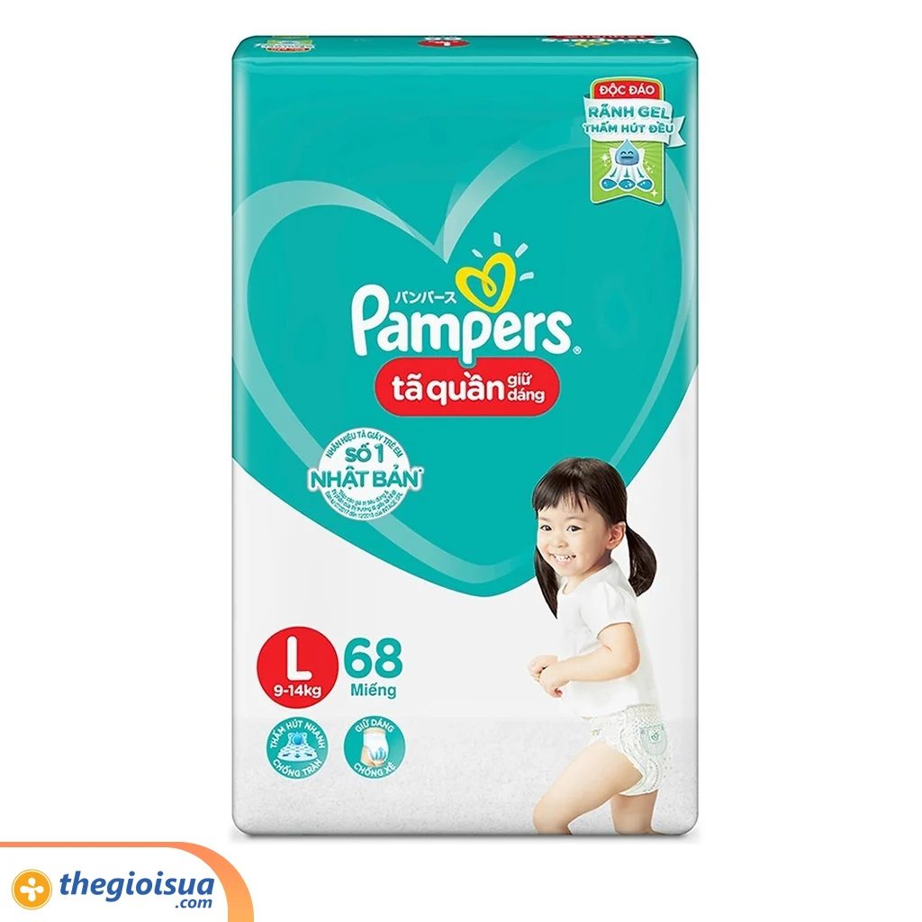 Pampers Tã quần size L 68 miếng