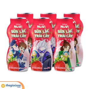 NuVi Thức Uống Hương Dâu Trái Cây Lắc Sữa chai 80ml